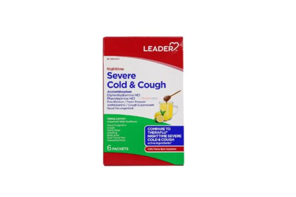 Leader Severe Cold & Cough Honey Lemon 6pk