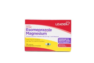 Leader Esomeprazole Magnesium Acid Reducer 20mg 14 Capsules