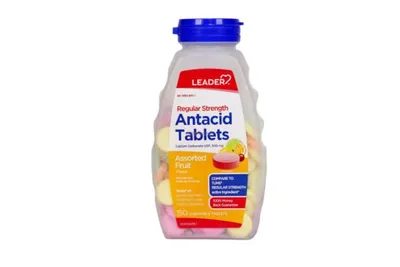 Leader Antacid Regular Strength Assorted Fruit 150 Chewable Tablets