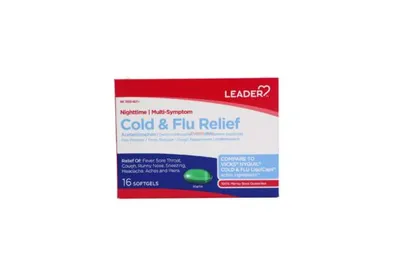 Leader Nighttime Cold & Flu Relief 16 Softgels