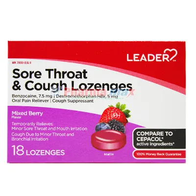 Leader Sore Throat Mix Berry 18ct