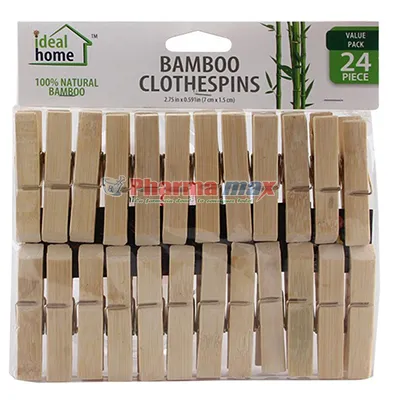 Ideal Home Bamboo Clothespins 24 pc