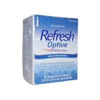 Refresh Optive Lubricant Eye Drops Long-Lasting Hydration 30 Single-Use/15ml