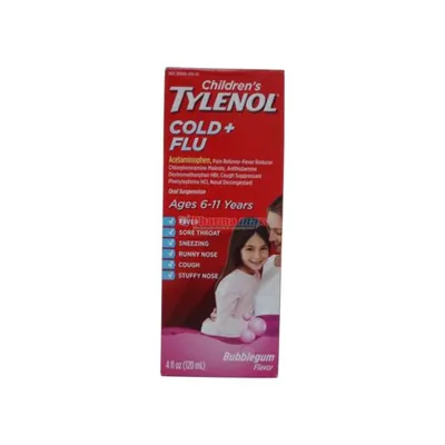 Tylenol Children’s Cold + Flu Bubblegum Flavor 4oz