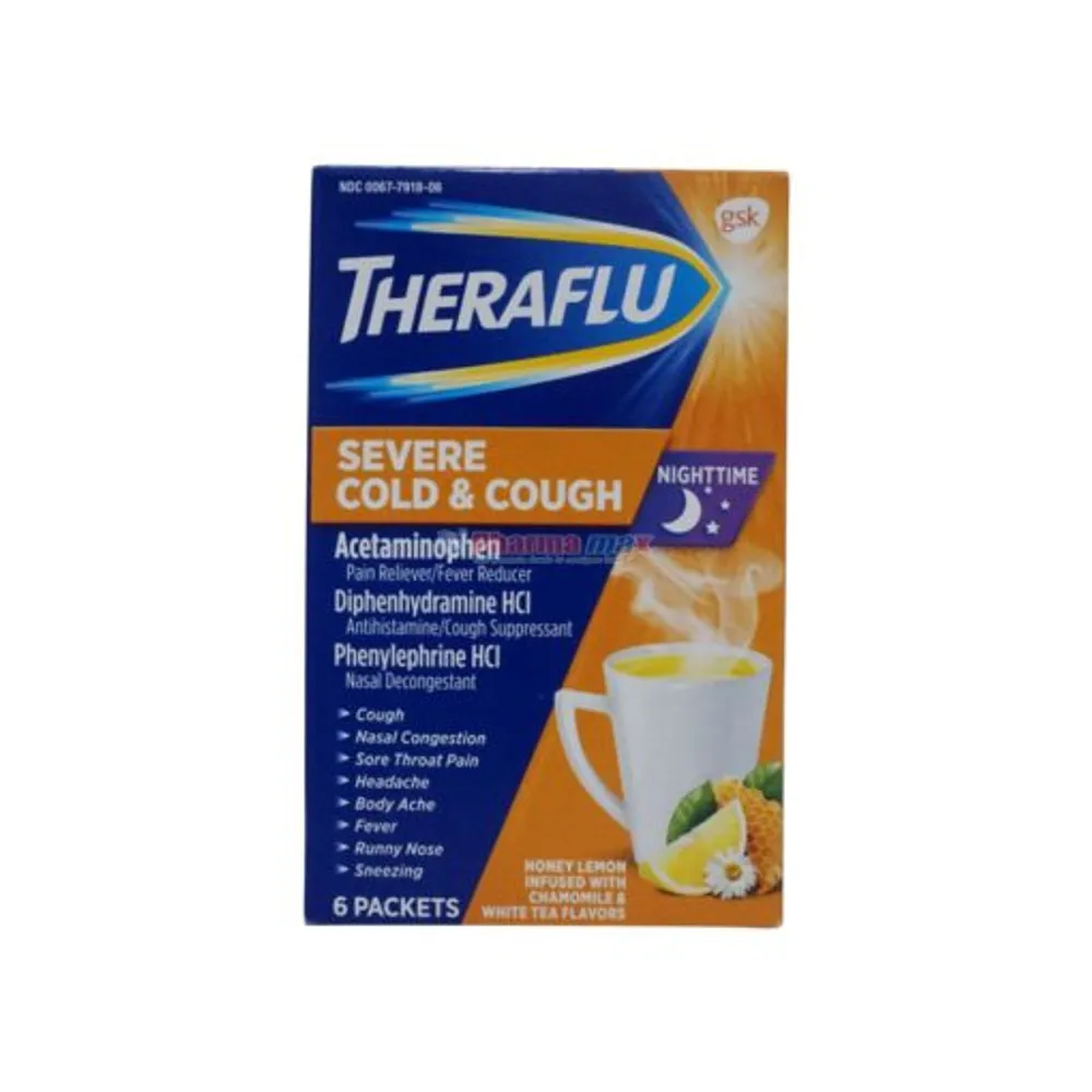 Theraflu Nighttime Severe Cold & Cough Tea Infusions 6pk