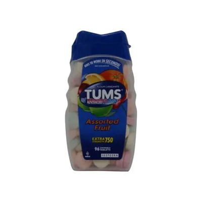 Tums Antacid 750mg Assorted Fruit 96 Chewable Tablets