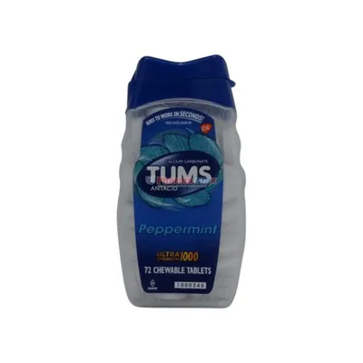 Tums Antacid Peppermint Ultra 1,000mg 72 Chewable Tablets