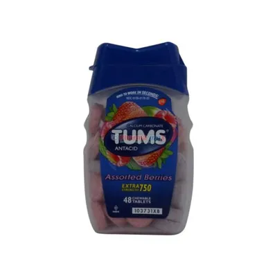 Tums Antacid 750mg Assorted Berries 48 Chewable Tablets