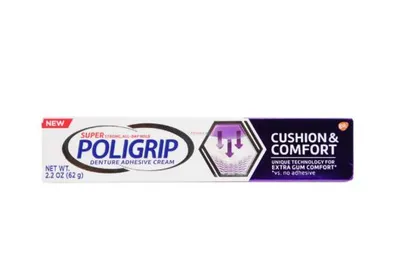 Super Poligrip Denture Adhesive Cream Cushion & Comfort 2.2oz