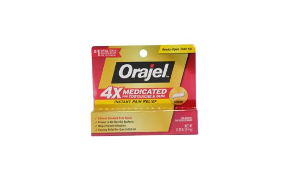 Orajel 4x Medicated Instant Pain Relief Cream .33oz