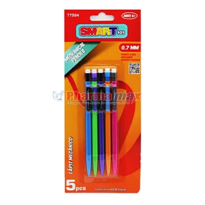 SMART MECH/PENCILS 0.7mm 5pk