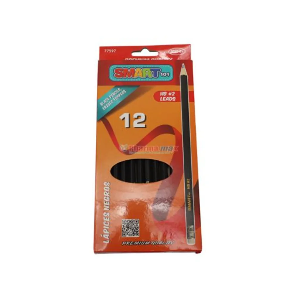 SMART BLACK PENCILS HB#2 12pk