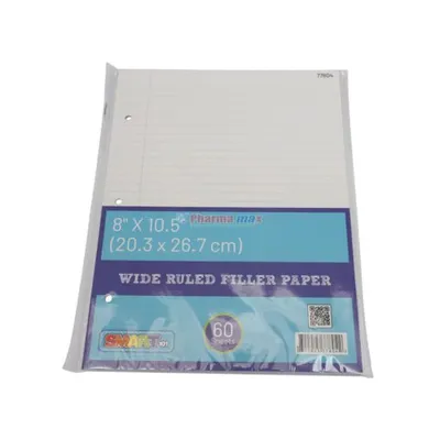 SMART WIDE RULED PAPER 60ct