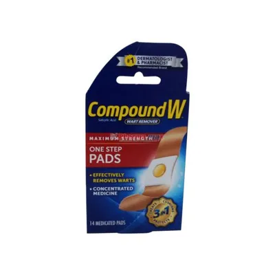 Compound W One Step Pads Wart Remover 14 Pads