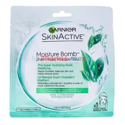 Garnier Skin Active Moisture Bomb Mask Green Tea 1.08oz