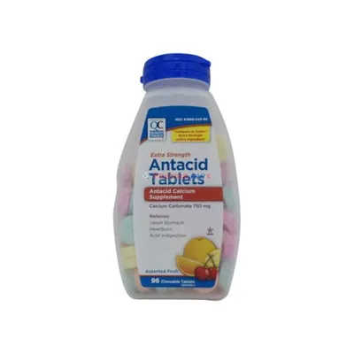 Quality Choice Antacid Extra Strength Assorted Fruit 96 Chewable Tablets