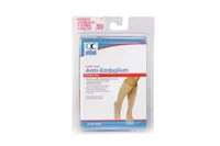 QC Latex Free Anti-Embolism Closed Toe Compression Socks 15/20 mmHg Large Beige Color