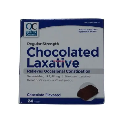 Quality Choice Regular Strength Chocolated Laxative 24 Pieces