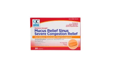 Quality Choice Mucus & Sinus Severe Congestion Relief 20 Caplets