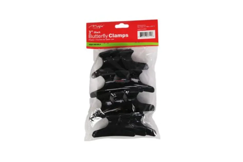 Magic Butterfly Clamps 3″ Black 12pcs