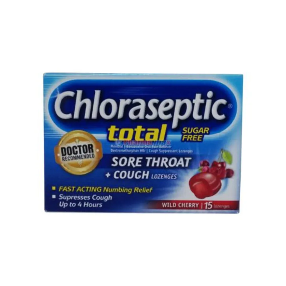 Chloraseptic Sugar Free  Sore Throat + Cough Wild Cherry 15ct