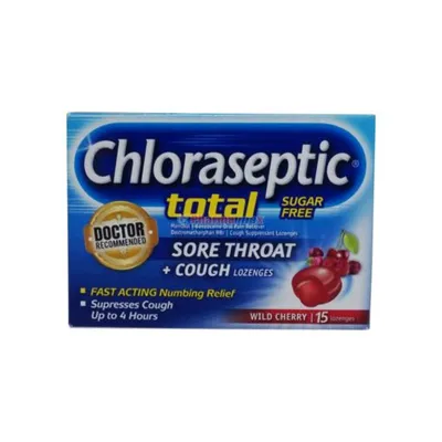 Chloraseptic Sugar Free  Sore Throat + Cough Wild Cherry 15ct