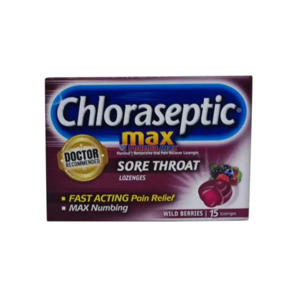 Chloraseptic Max Sore Throat Wild Berry 15ct