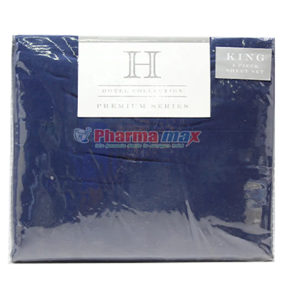 Hotel Collection King Sheet Set 4pc Navy