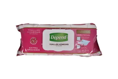 Depend Toallas Humedas Extra Grandes 42ct