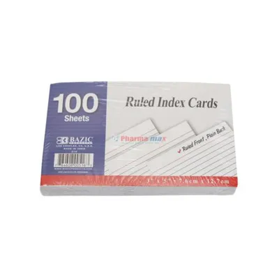 BAZIC INDEX CARD R WHT 100/3×5