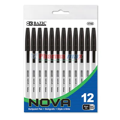 Bazic Nova Ballpoint Pen Black 12 ct