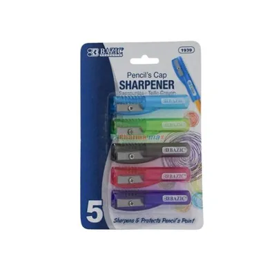 BAZIC PENCIL CAP SHARPENER 5pk