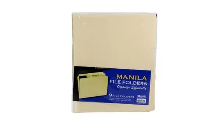 BAZIC MANILA FILE FOLDERS 9pk