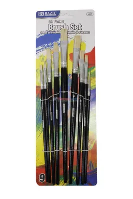 BAZIC OIL PAINT BRUSH SET 9ct