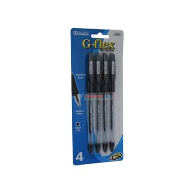 BAZIC G-FLEX BLACK GEL PEN 4ct