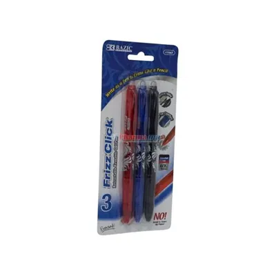 BAZIC FRIZZ CLCK ERASE PEN 3pk