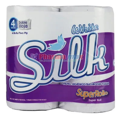 White Silk Bathroom Tissue Super Roll 4pk