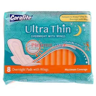 Coralite Ultra Thin Overnight with Wings 8ct