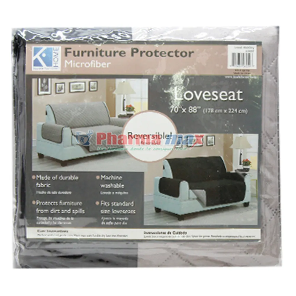 K Home Protector Loveseat Black Gray