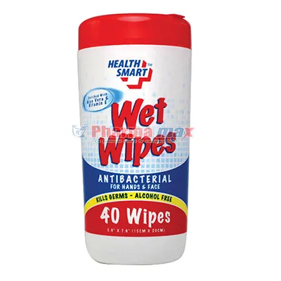 Health Smart Wet Wipes Antibacterial 40ct