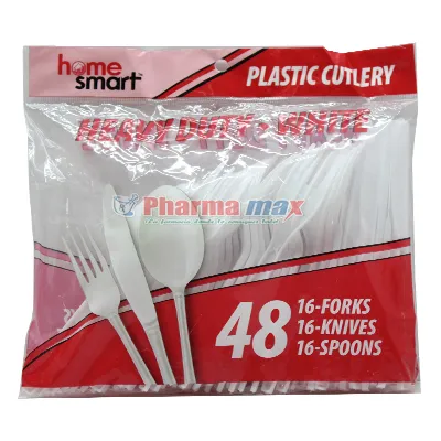 Home Smart Heavy Plastic Cutlery 48ct