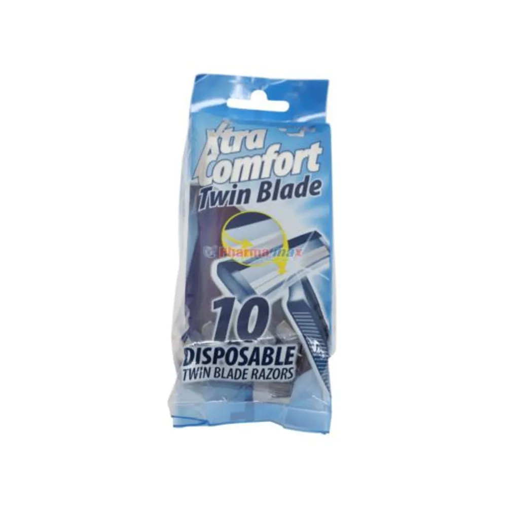 Health Smart Xtra Comfort Twin Blade Disposable Razors Men 10 pack