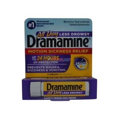 Dramamine All Day Motion Sickness Relief Original 25mg 8 Tablets