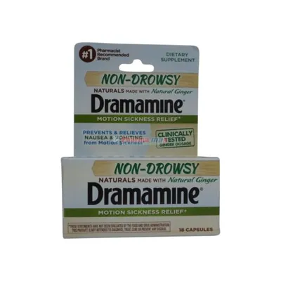 Dramamine Non-Drowsy Naturals Motion Sickness Relief 18 Capsules