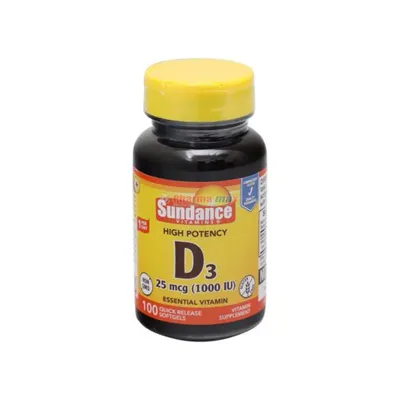 Sundance Vitamin D3 25mcg 100 Softgels