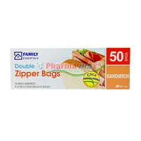 Family Essentials Double Zipper Sandwich 50ct