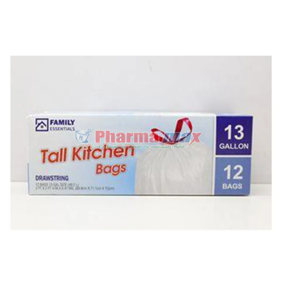 FE Tall Kitchen Bags Drawstring 13g 12ct