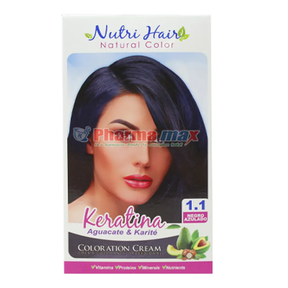 Nutri Hair Keratina Coloration Cream Negro Azulado 1.1