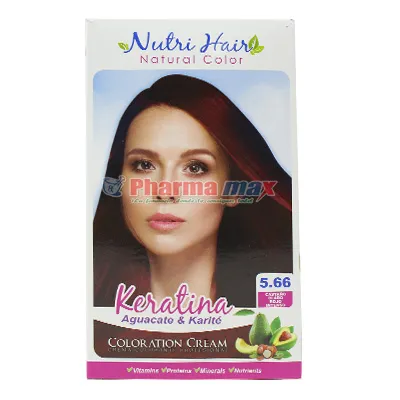 Nutri Hair Keratina Coloration Cream Castano Rojo Intenso 5.66