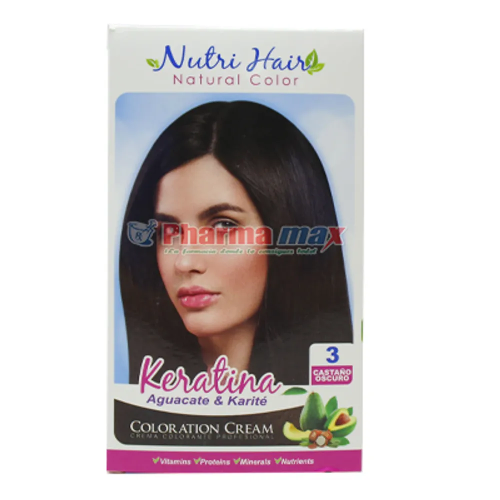 Nutri Hair Keratina Coloration Cream Castano Oscuro 3